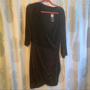 Boohoo Plus Shimmer Wrap Dress - NWT